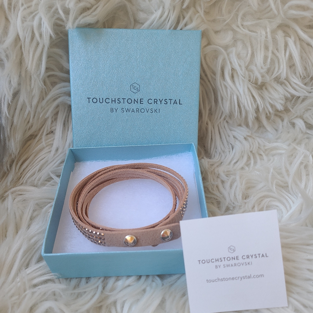 Touchstone Crystal Beige Wrap Bracelet- Like New No Tags